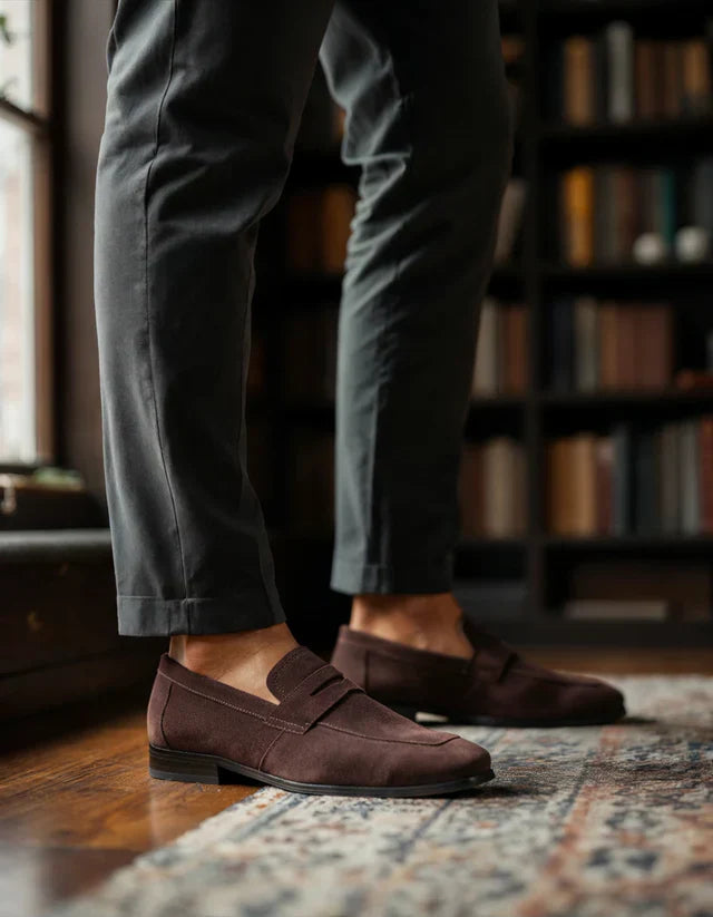 Old Money Wildleder Penny Loafers – Klassische Eleganz