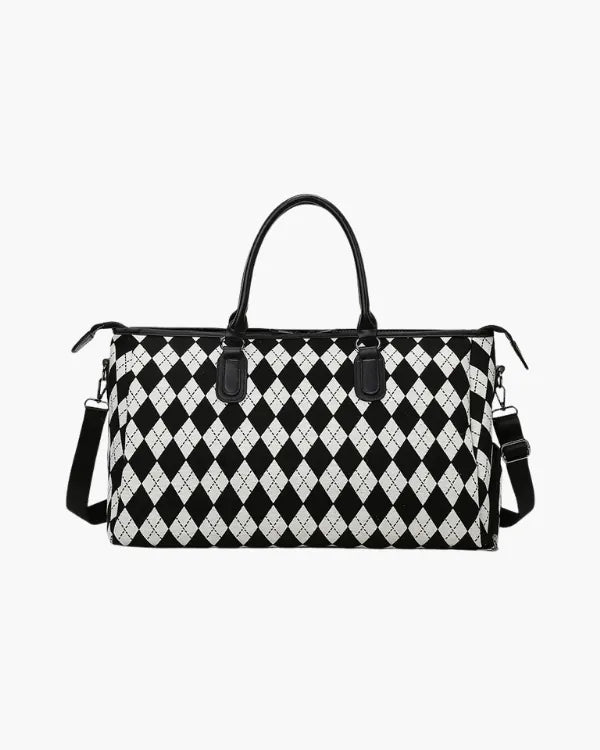 Hahnentritt Weekender Tasche – Old-Money Reise-Stil